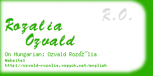 rozalia ozvald business card